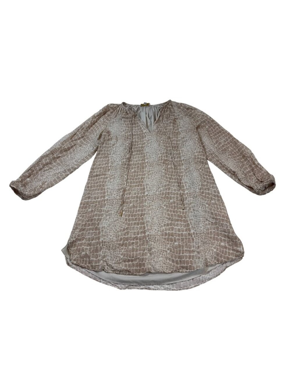 Anna Cate XS Neutral Animal Print Long Sleeve Blouse With Lining (NN1187)